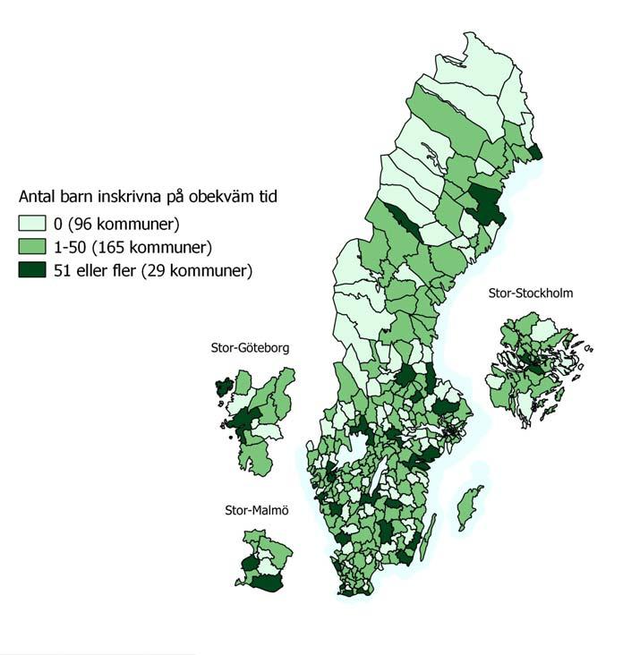 6 (11) Två av tre kommuner - 194 kommuner har barn inskrivna i omsorg på obekväma