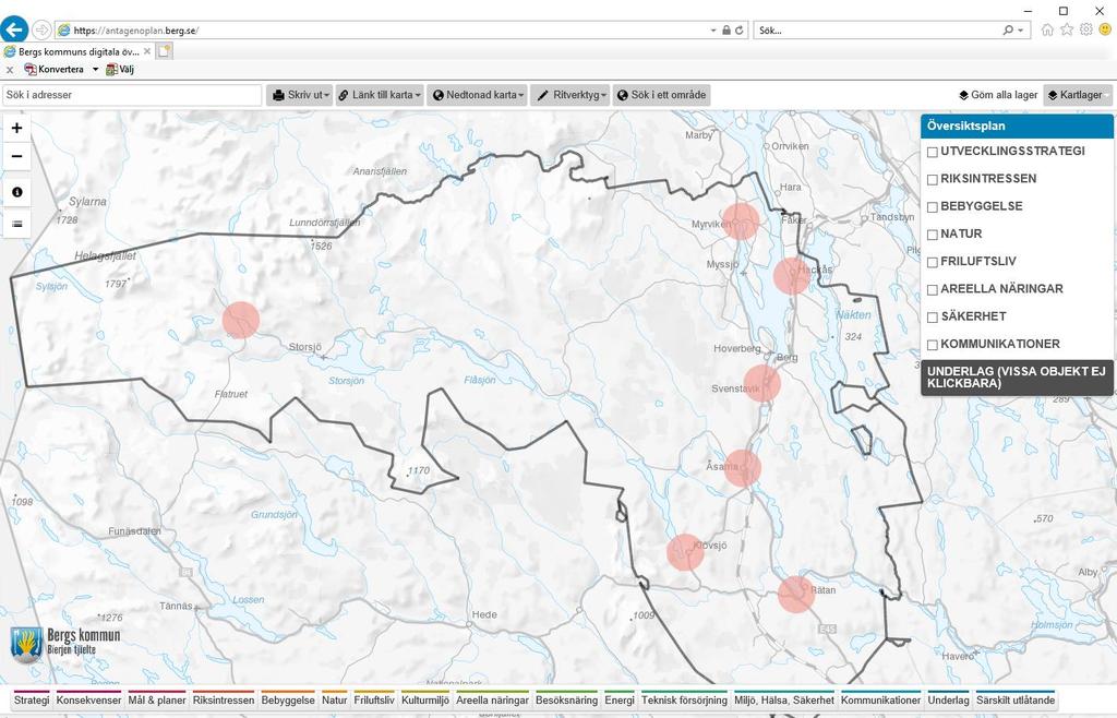 Förutsättningar Bergs kommun Utbyggd service i 7 orter Fjäll