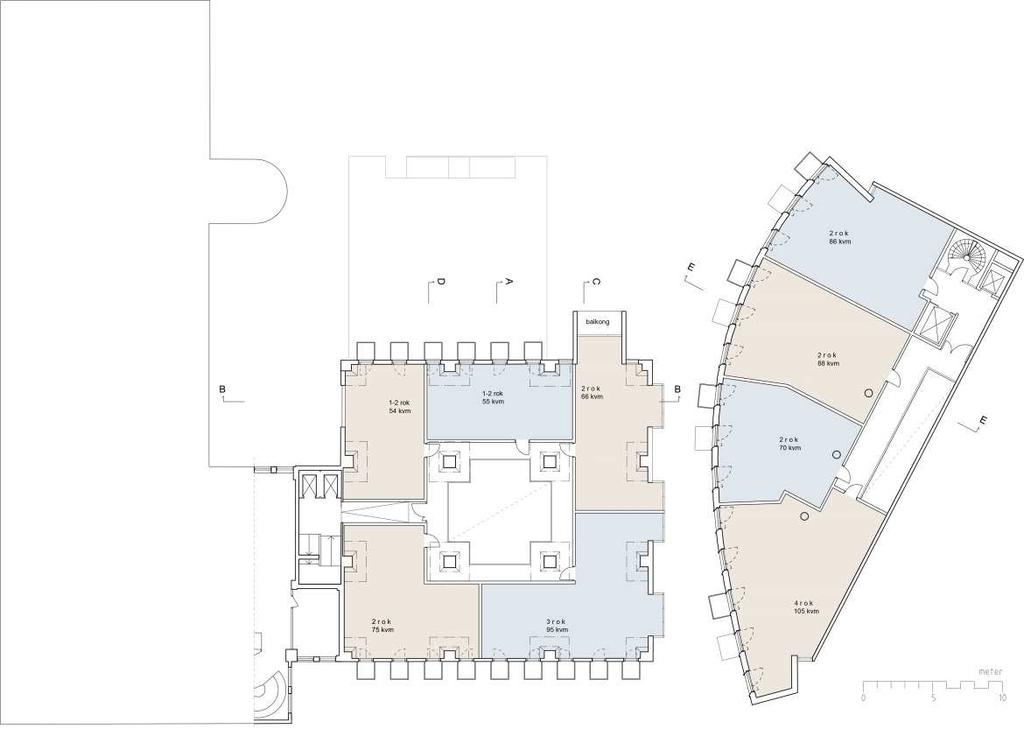 SID 37 (54) Magasinet transformering för bostadsändamål En ombyggnad av magasinet för bostadsändamål innebär att fasaderna förändras, men ambitionen är att magasinskaraktären, framförallt tydlig i