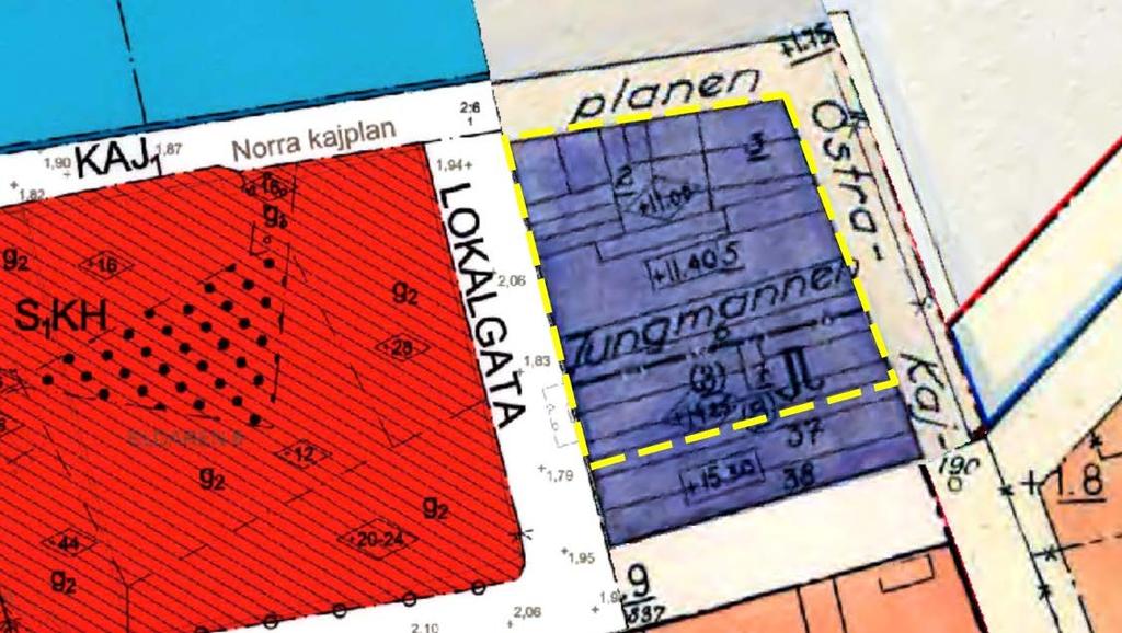 Samhällsbyggnadskontoret Planbesked 3(9) och uppfördes 1959, var ursprungligen en mjölkbesiktningslokal (Källa: Kulturhistorisk utredning Ölandshamnen, Kalmar läns museum 2013).