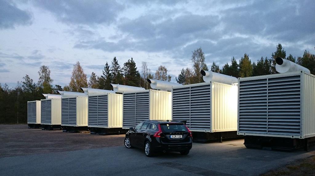 Referensuppdrag 2 FOSH Forsmarks Kraftgrupp (Vattenfall) Leverans av 7 st containermonterade reservkraftaggregat på 1500 kva vardera tillsammans med 3 st 18 m3 bränslecontainrar.
