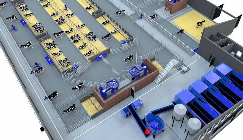 Planera ditt robotstall 16 6 10 9 8 11 7 2 1 12 3 5 4 Ladugårdsöversikt med DeLaval system för frivillig mjölkning VMS med kotrafiksystemet Milk First och utfodring med fullfoder: 1.