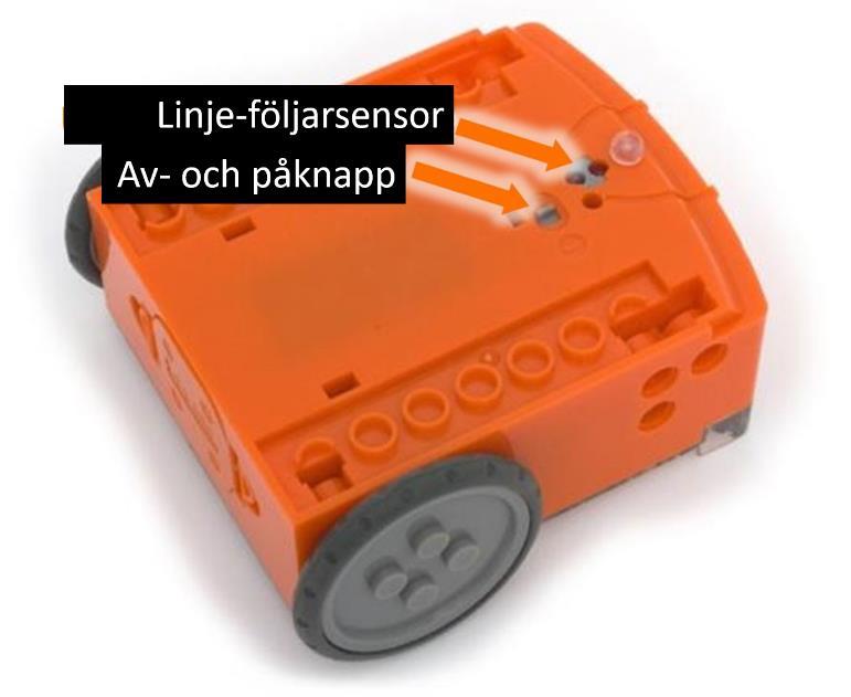 knappen) o 1 tryck = köra programmet Vänd på Edison-roboten och titta var strömbrytaren, den