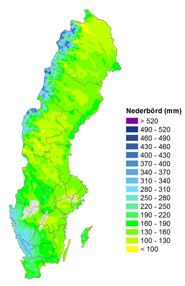 Nederbörd dec-feb 1961-90