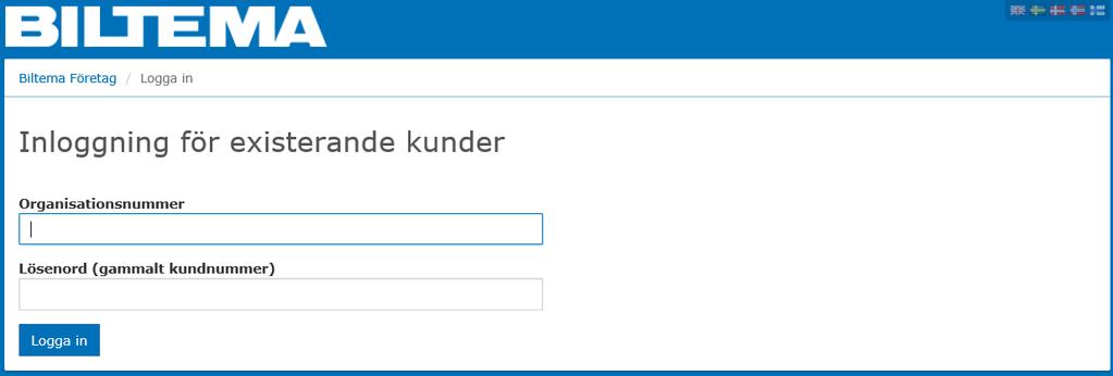 Inloggning första gången för befintliga kunder Befintliga kunder loggar in första gången genom att välja: