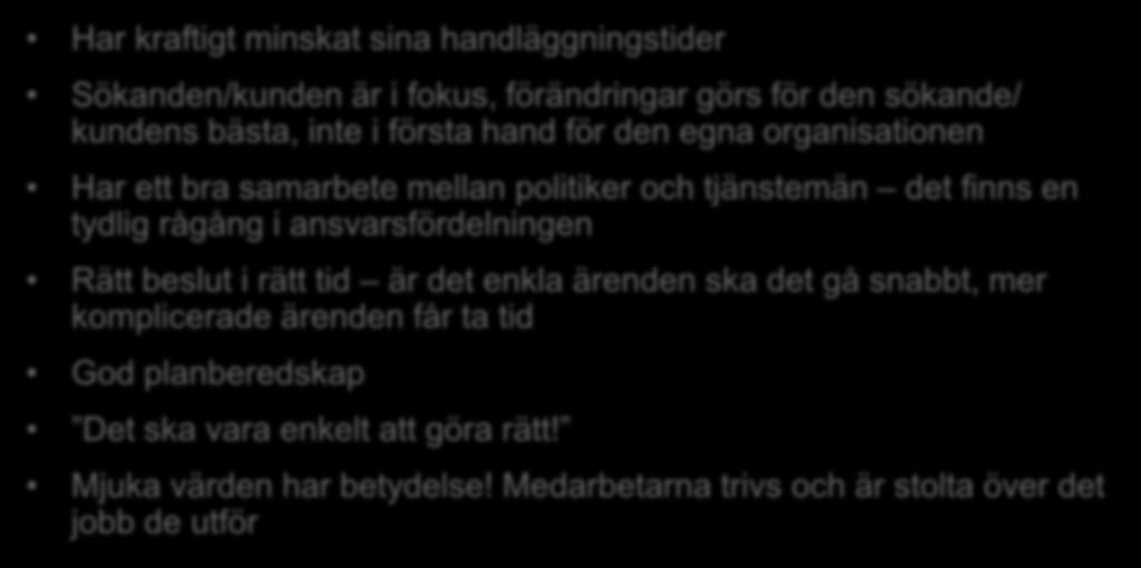 första hand för den egna organisationen Har ett bra samarbete mellan politiker och tjänstemän det finns en tydlig rågång i