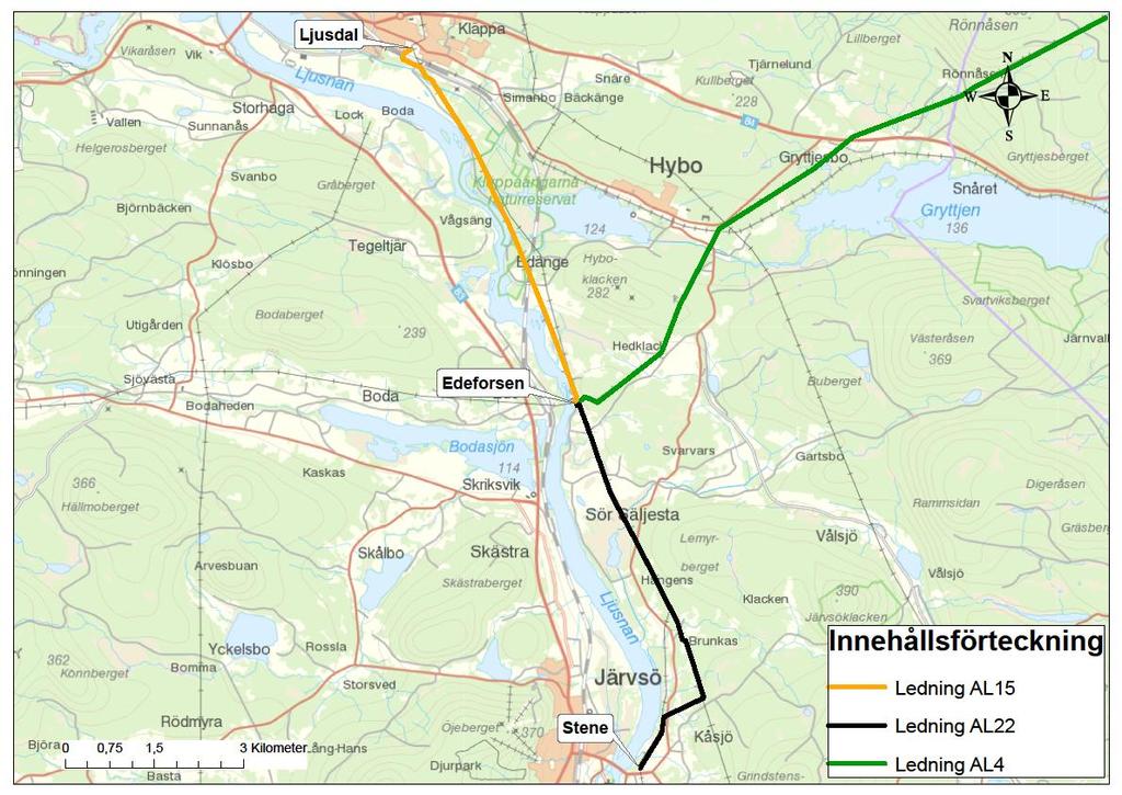 1 Inledning 1.1 Bakgrund och syfte Ellevio AB (Ellevio) planerar att ansöka om förlängt tillstånd (nätkoncession för linje) i enlighet med 2 kap. 14 ellagen för två befintliga 40 kv luftledningar.