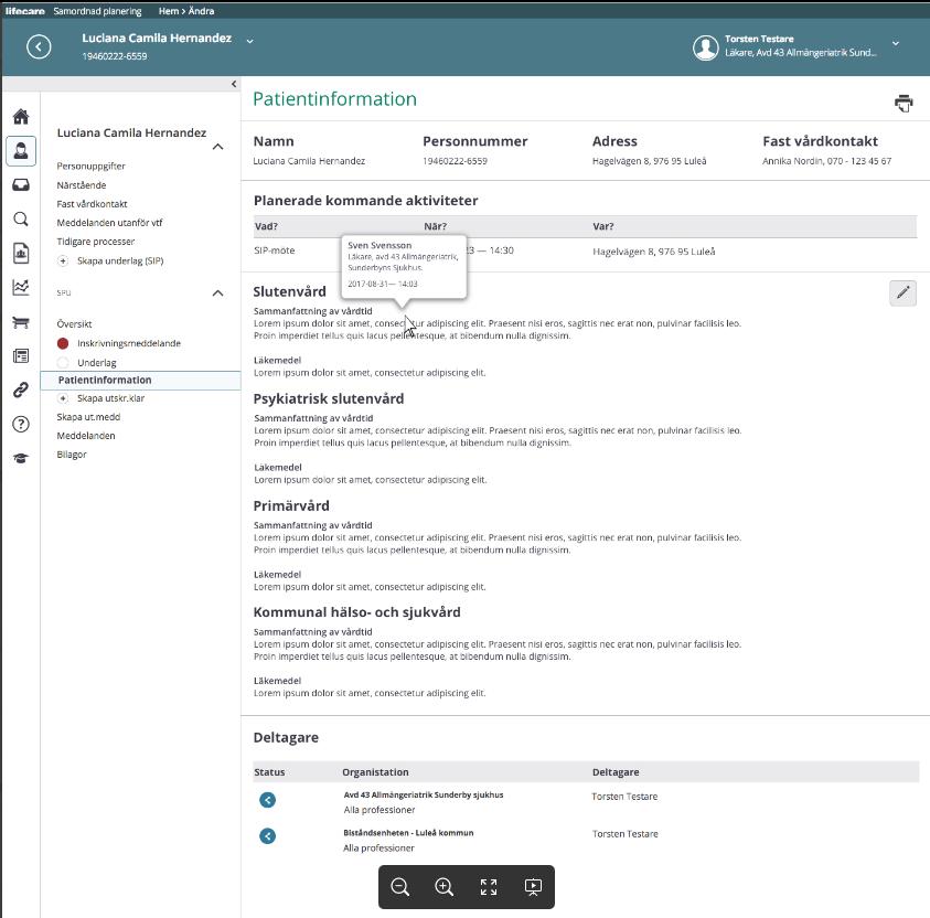 Patientinformation Påminner om vårdplanen i Lifecare SVP Varje part skriver sin