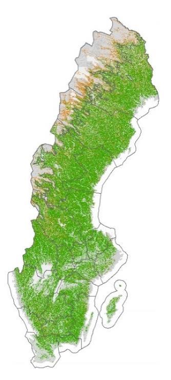 (och FAO) med undantag av att NMD även karterar skog i jordbruksoch bebyggda områden som skogsmark.