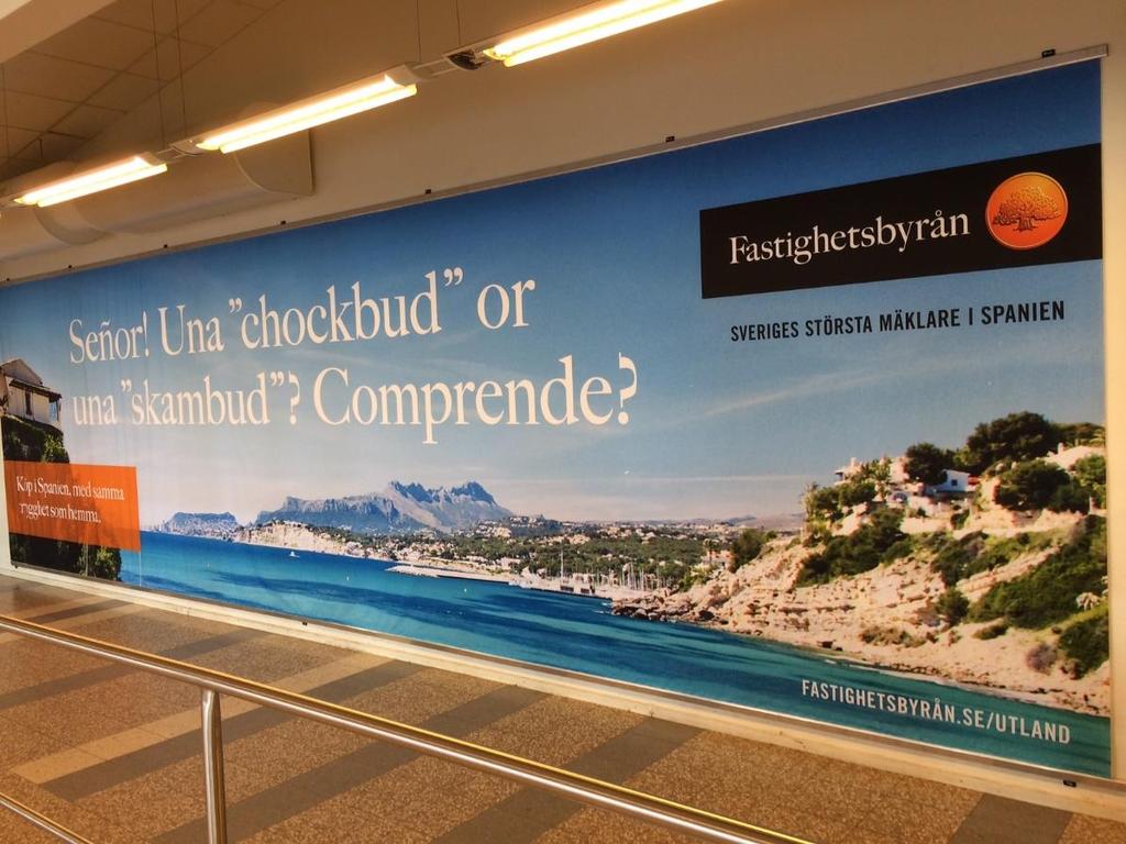 10-15 m2 Vepa - Banner Pris per styck, format 10-15 m2 Utomhus, terminal, gate, incheckning, ankomsthall, utomhus Stockholm Skavsta 180.000 sek 108.000 sek 72.000 sek Växjö, Linköping 110.000 sek 66.