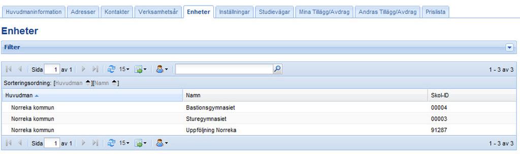 Inställningar I fliken Inställningar finns ytterligare två flikar med olika inställningar för huvudmannen; Allmänna