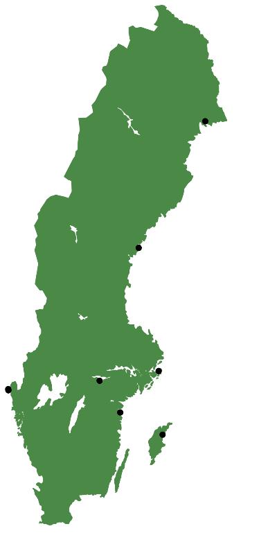 STÖD TILL SMÅSKALIG INFRASTRUKTUR KAPITEL 11 16 länsstyrelser har hittills beviljat projekt 16 av de 21 länsstyrelserna har hittills beviljat stöd till projekt för småskalig infrastruktur.