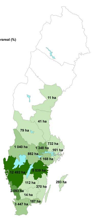 Åkerböna Geografisk fördelning, 2016 Ärt