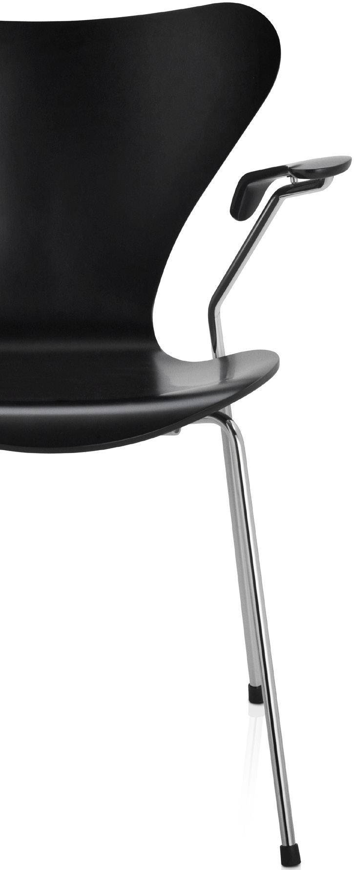 VARIANTER 3107, stol, stapelbar, framsida eller fullstoppad med textil med läder eller randsytt läder, förkromad ram.