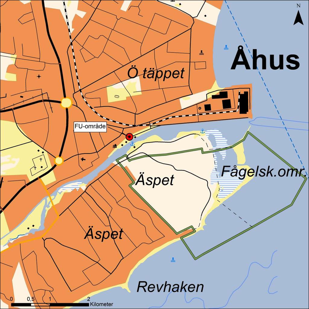 Figur 1. Skånekarta. Kristianstad kommun och Åhus markerat. Figur 2.