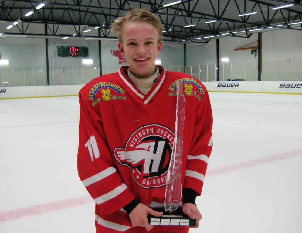 2012/2013 Jesper Carlsson Hisingen Hockeys Vandringspris till lovande ishockeyspelare instiftades 2005 av Åke Holmstedt.