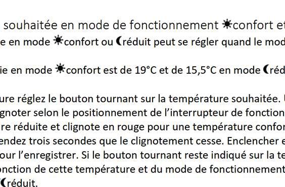 actuel: e température(operating réduite (un clignotement chaque 6green secondes seconds)signalement du de fonctionnement) Les trois couleurs indicatives sont le rouge, le vert et l orange Réglage de