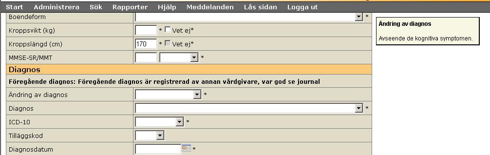 INMATNING FORMULÄR SÄBO-UPPFÖLJNING Välj Uppföljning SÄBO och fyll i uppföljningsdatum. Klicka på Skapa. Nu öppnas uppföljningsformuläret för SÄBO som ska fyllas i.