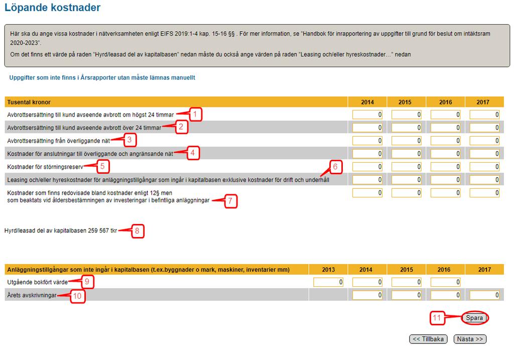 genom att klicka på plustecknet (2) till vänster om den kategorin. Du ser nu en rad för varje typ av anläggning som finns rapporterad.