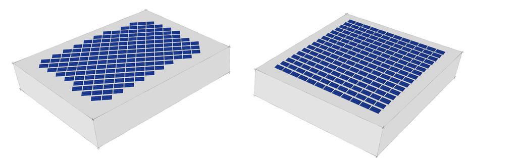 2 Riktlinjer för utformning av byggnaden och dess rumsliga orientering Solceller kan med lönsamhet byggas på rakt östliga, till rakt västliga tak.