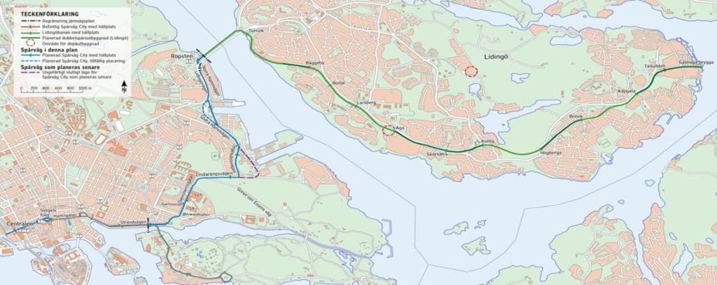 2(6) Upphandlingens omfattning Upphandlingen omfattar utförande av kollektiv spårtrafik inom spårtrafikområde: 1 Lidingöbanan 2 Spårväg City etapp 1 (nuvarande Linje 7) med tillkommande utbyggnad