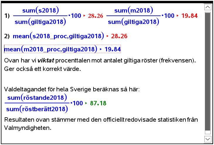 Man kan, som vi tidigare påpekat, använda anteckningssidor för många saker. Man kan skriva kommentarer till andra sidor i dokumentet och man kan göra beräkningar allmänt och på variabler i dokumentet.