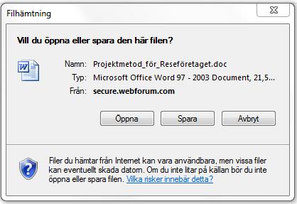 Redigera (tillgänglig med Webforums plugin för Internet Explorer eller Chrome installerad) Redigera gör att du kan arbeta med dokument och andra filer direkt på servern utan att kopiera filen till