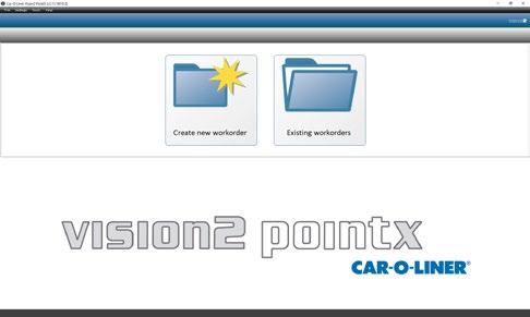 VISION2 - POINTX PROCESSORIENTERAT PROGRAMGRÄNSSNITT Car-O-Liner s Vision2 - PointX, kompatibel med PointX II mätinstrument, är en fotobaserad programvara som hjälper teknikern att snabbt och exakt
