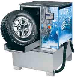 Wulkan 4x4HP Däcktvätt Hjultvätt för alla typer av personbilshjul. Klarar även SUV-hjul. Datorstyrd med en användarvänlig manöverpanel.