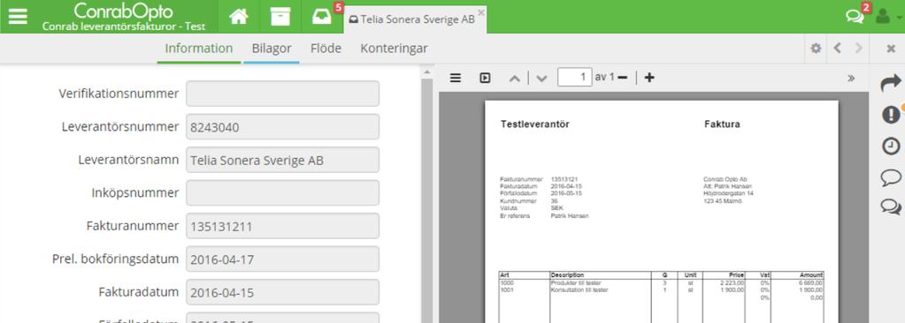 5 3. Stäng ett öppnat dokument När du har ett dokument öppet, klicka på stäng ikonen för att stänga det öppnade dokumentet och återgå till