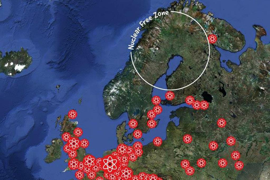 Bottenviken ligger i en kärnkraftsfri zon! I norra Europa finns ett stort område utan kärnkraft.