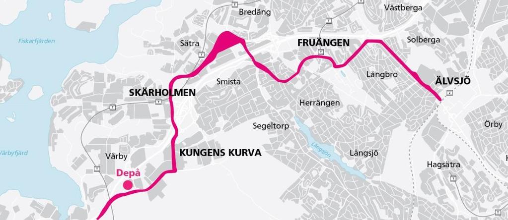 11(36) Sverigeförhandlingen, men i skrivande stund har inget avtal kring spårvägen tecknats. Figur 5. Spårväg syds föreslagna sträckning och depåläge. 2.