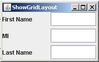 The GridLayout Class Rewrite the program in the preceding example using a