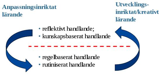 uppgiften. I den här typen av handlande behöver individen tänka i alternativa termer och kritiskt analysera förutsättningarna för handlandet (Ellström, 1996).