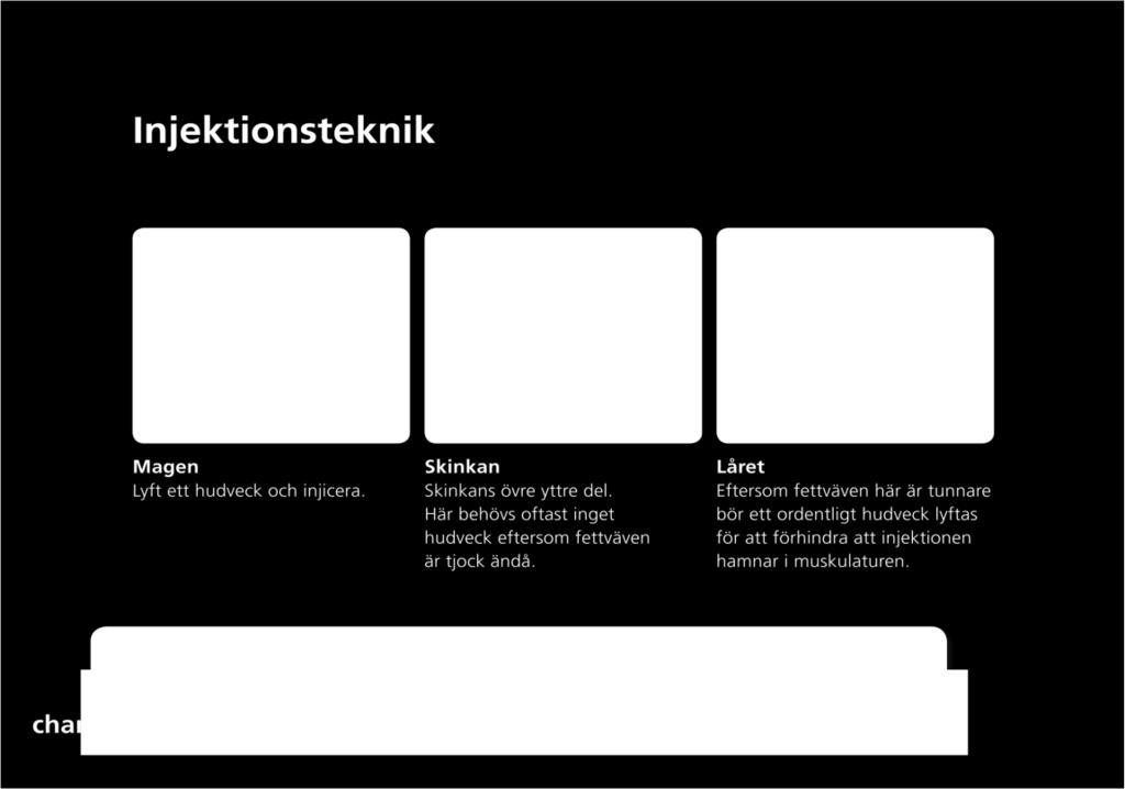 14 Ny insulinpenna Ny insulinpenna tas fram ur kylskåpet när den du använder börjar ta slut Märk insulinpennan med datum på vit etikett som sätts på pennan när den plockas ur kylskåpet Insulinpennan