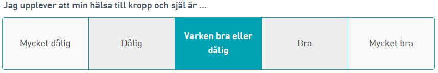 UPPLEVD HÄLSA Självrapporterad dålig hälsa är i många studier en stark, oberoende riskfaktor för ökad total dödlighet (1-3).