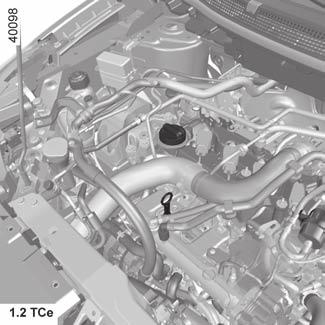 OLJENIVÅ I MOTORN: tömning, påfyllning (1/3) 1 1 1 2 2 2 Påfyllning Bilen ska stå parkerad på horisontellt underlag och motorn ska vara avslagen och kall (t.ex. före dagens första körning).