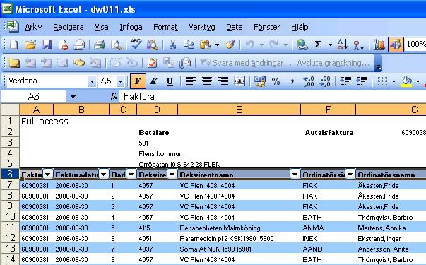 Autofilter Detta kan göras i Excel men inte i webbläsaren. Autofilter är en funktion som gör att man enkelt kan filtrera fram poster som man är intresserad av. Man aktiverar autofiltret genom att: 1.