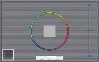 4. Bildoptimering Första färgkalibreringsfönstret Eco Power meny Knappen Previous (Föregående) är inaktiverad tills det andra färgfönstret visas.