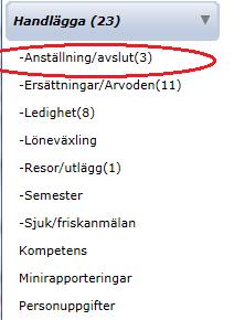 2019-02-05 3(9) Välj Anställning/avslut Välj formuläret Ny intermittent ö.