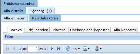 Klickar man på Rubriken Förskola/Fritidshem finns fyra underrubriker: Godkänna (uppsägning) Köhantering Placeringar Rapporter Klicka på t.ex.