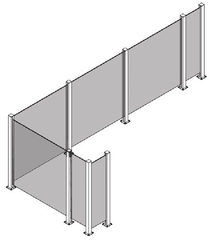 Now secure the panel using the 2 screws provided, one on each side (diagram 1). Mark the four holes in the base of the post on the surface where the balustrade will go (diagram 2).