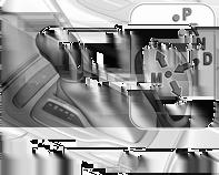 N indikerar neutralläge. P indikerar parkeringsläge.