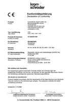 Konformitätserklärung Wir erklären als Hersteller, dass die Produkte, gekennzeichnet mit der Produkt-ID-Nr.