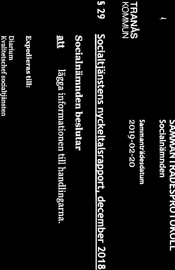 Sam manträdesdatu m SAMMAN 1 kautku 1 UISULL Ua 10(2)) 29 Soctaitjänstens nyckeltaisrapport, decmber 2018 Dnr SO 201 8/4 beslutar