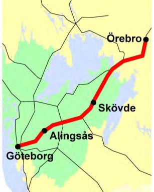 Västra Stambanan: (Örebro) Skövde Alingsås Göteborg Örebro Skövde Göteborg Tågtrafiken (Stockholm) Örebro Skövde Göteborg bedrivs idag av SJ AB.