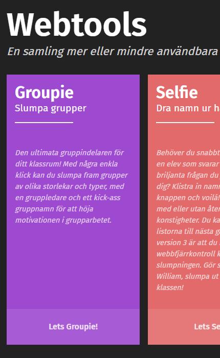 samling mer eller mindre användbara verktyg Groupie slumpa grupper