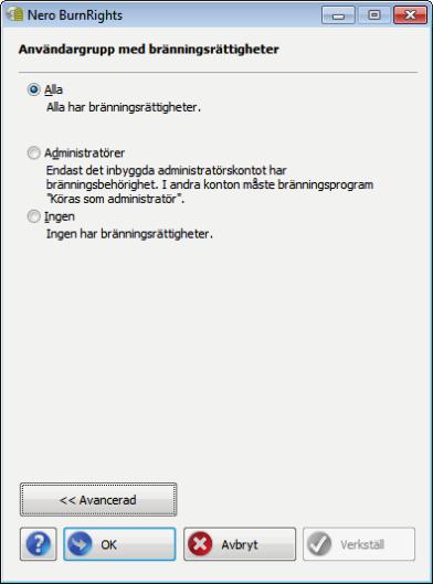 Fönstret för enkel Nero BurnRights under Windows Vista, Windows 7 och Windows 8 4 Fönstret för enkel Nero BurnRights under Windows Vista, Windows 7 och Windows 8 Efter att du har startat Nero