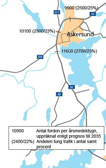 2.2 Trafik och trafikanter - resor och transporter Riksintresse kommunikationer Väg 50 är utpekat som riksintresse för kommunikationer.