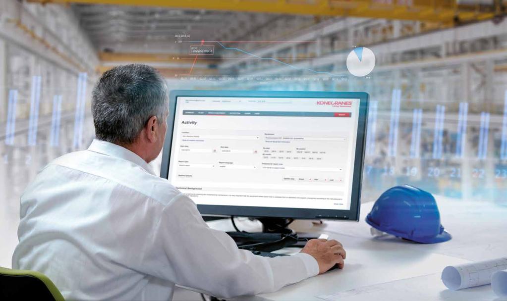 4 Konecranes TRUCONNECT FJÄRRÖVERVAKNING TRUCONNECT fjärrövervakning använder sensorer för att samla in data om till exempel drifttid, motorstarter, arbetscykler och nödstopp så att du får en klar